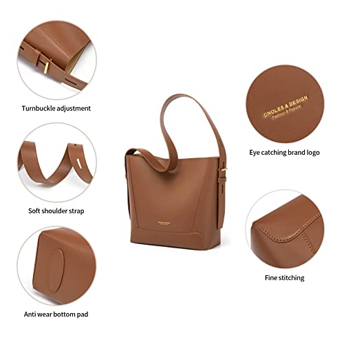 Cnoles Hobo Bags Purses And Handbag for Women Tote Shoulder Satchel Crossbody Bag Ladies Top Handle Purse Genuine Leather Brown