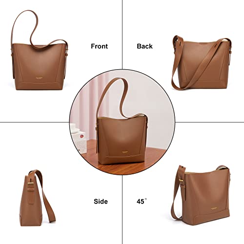 Cnoles Hobo Bags Purses And Handbag for Women Tote Shoulder Satchel Crossbody Bag Ladies Top Handle Purse Genuine Leather Brown