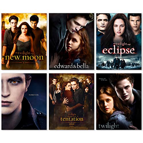 DIANYING Movie Poster - Set of 6 Canvas Aesthetic Posters for Bedroom Living Room Dorm 8x10inch UNFRAMED Poster Pack Birthday Gift for Fans of Edward