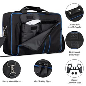 TECTINTER PS5 Carrying Case Travel Case PlayStation 5 Carrying Case Travel Bag,Compatible with PS5 Console Digital/Disk Edition,Large holding PS5 Controllers,Game Cards,HDMI,Laptop,Ideal Gift