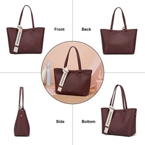 Cnoles Women Tote Bag Shoulder Satchel Hobo Tote Bags Pures and Handbags For Women Ladies Top Handle Large Soft Leather Purse Red