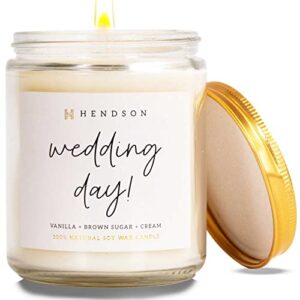 wedding shower gifts – candles gift for bride, bridal shower, bachelorette party gifts from bridesmaids – wedding day candle – christmas present for engaged couple – hendson scented candles