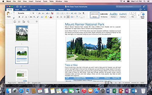 Microsoft Office Home and Student 2016 for Mac | 1 user, Mac Key Card