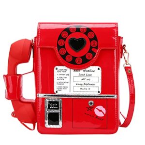 fashion crossbody purse for women, pu leather fun shoulder bag/telephone bag personality creative bag ladies girls tote bag for travel photo (red)