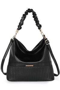 montana west vegan leather tote handbag for women concealed carry purse hobo ruched shoulder bag crossbody bag mwc-g072bk