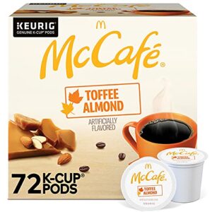 mccafe toffee almond coffee, keurig single serve k-cup pods, 72 count