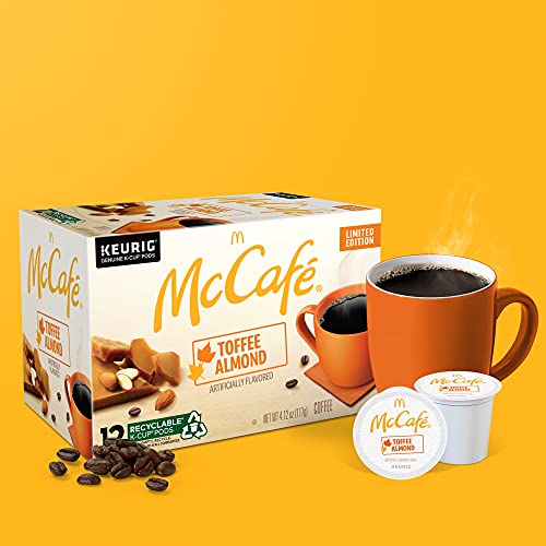 McCafe Toffee Almond Coffee, Keurig Single Serve K-Cup Pods, 72 Count