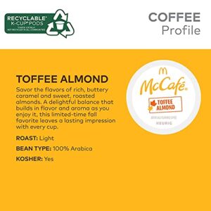 McCafe Toffee Almond Coffee, Keurig Single Serve K-Cup Pods, 72 Count