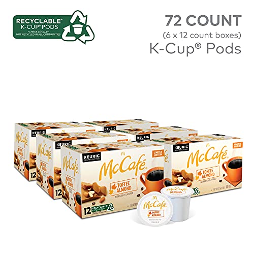 McCafe Toffee Almond Coffee, Keurig Single Serve K-Cup Pods, 72 Count