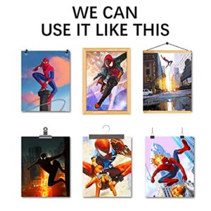 DIANYING Superhero Poster - Set of 6 Canvas Superhero Room Decor for Boys 8X10' UNFRAMED Wall Decor for Guys Bedroom Living Room Cartoon Poster Toddler Boy Room Decor