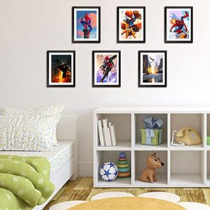 DIANYING Superhero Poster - Set of 6 Canvas Superhero Room Decor for Boys 8X10' UNFRAMED Wall Decor for Guys Bedroom Living Room Cartoon Poster Toddler Boy Room Decor