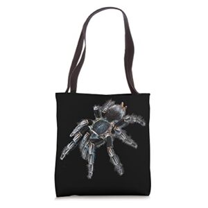 zebra tarantula spider tote bag