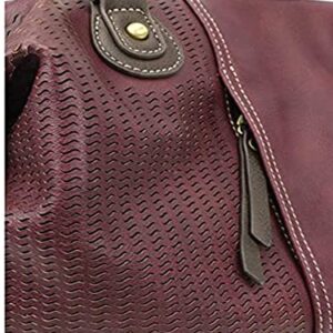 Chala Group Chala German Shepherd Laser Cut Large Crossbody Tote Shoulder Handbag, Dog Mom (Plum)