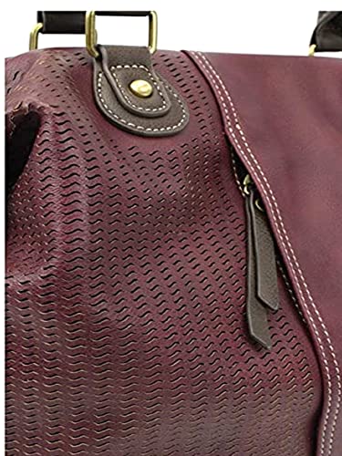 Chala Group Chala German Shepherd Laser Cut Large Crossbody Tote Shoulder Handbag, Dog Mom (Plum)