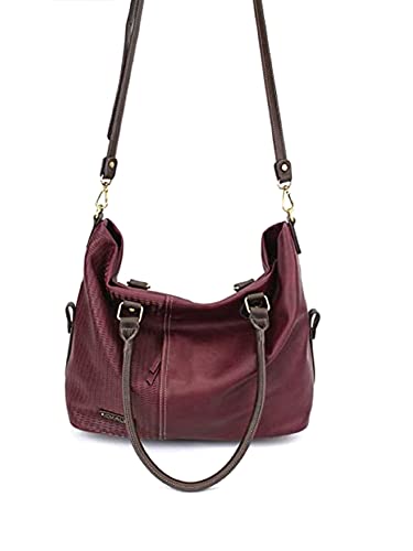 Chala Group Chala German Shepherd Laser Cut Large Crossbody Tote Shoulder Handbag, Dog Mom (Plum)