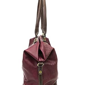 Chala Group Chala German Shepherd Laser Cut Large Crossbody Tote Shoulder Handbag, Dog Mom (Plum)