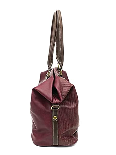 Chala Group Chala German Shepherd Laser Cut Large Crossbody Tote Shoulder Handbag, Dog Mom (Plum)