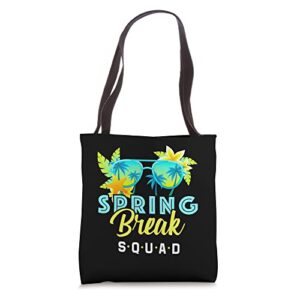 spring break squad retro holiday vacation sun design outfit tote bag