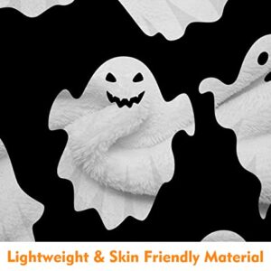 Halloween Throw Blankets Funny Ghost Cute Halloween Spooky Black and White Throw Blanket Lightweight Cozy Flannel Blanket for Bedroom Living Rooms Couch Sofa Bed Home Decorations 40x50 Inch