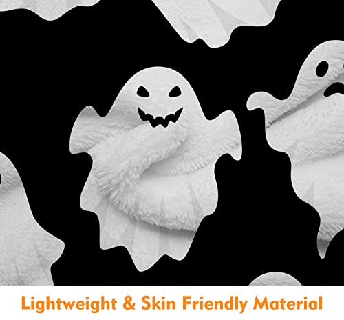 Halloween Throw Blankets Funny Ghost Cute Halloween Spooky Black and White Throw Blanket Lightweight Cozy Flannel Blanket for Bedroom Living Rooms Couch Sofa Bed Home Decorations 40x50 Inch