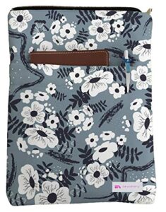 white flowers book sleeve – book cover for hardcover and paperback – book lover gift – notebooks and pens not included
