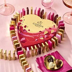 Godiva Chocolatier Chocolate Heart Valentine’s Gift Box - 14 Piece Assorted Milk, White and Dark Chocolate with Gourmet Fillings – Romantic Gift for Chocolate Lovers