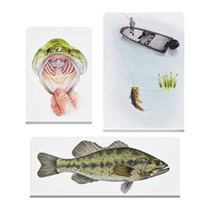 magnetic bookmarks – largemouth bass – magnet page clips set of 3 – fish lovers gifts – book markers – gift for fisherman – unique fishing gift