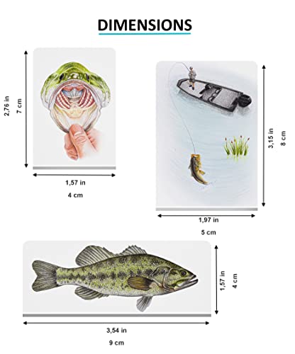 Magnetic Bookmarks - Largemouth Bass - Magnet Page Clips Set of 3 - Fish Lovers Gifts - Book Markers - Gift for Fisherman - Unique Fishing Gift