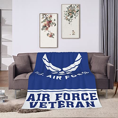 U.S. Air Force Veteran Throw Blanket Warm Ultra-Soft Micro Fleece Blanket for Bed Couch Living Room Decoration