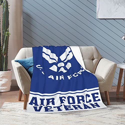 U.S. Air Force Veteran Throw Blanket Warm Ultra-Soft Micro Fleece Blanket for Bed Couch Living Room Decoration