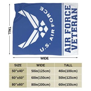 U.S. Air Force Veteran Throw Blanket Warm Ultra-Soft Micro Fleece Blanket for Bed Couch Living Room Decoration