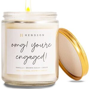 engagement gifts for women – wedding candle, bridal shower, bachelorette party gift for bride to be – christmas present for engaged couple fiance, couples gift – omg youre engaged candles