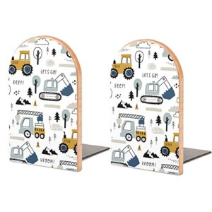 book ends cute car childish cartoon bookends for shelves to hold books heavy duty non-slip book stoppers wood decorative home office