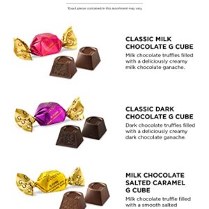 Godiva Chocolatier Assorted G Cube Gourmet Chocolate Truffles in Flower Tin, 32 Count - Limited Edition Candy - Gift Box of Chocolate - 9.1 Oz