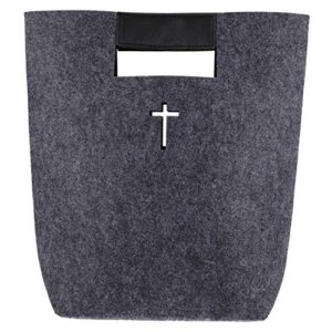 operitacx 2pcs holy case hollowed school case, work grocery church handbag grey tote cover felt shopping for bag study bible book women christian cross gifts travel gift carrier