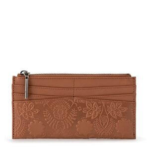the sak womens neva large leather card wallet, tobacco floral embossed, one size us