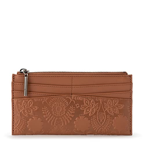 The Sak womens Neva Large Leather Card Wallet, Tobacco Floral Embossed, One Size US