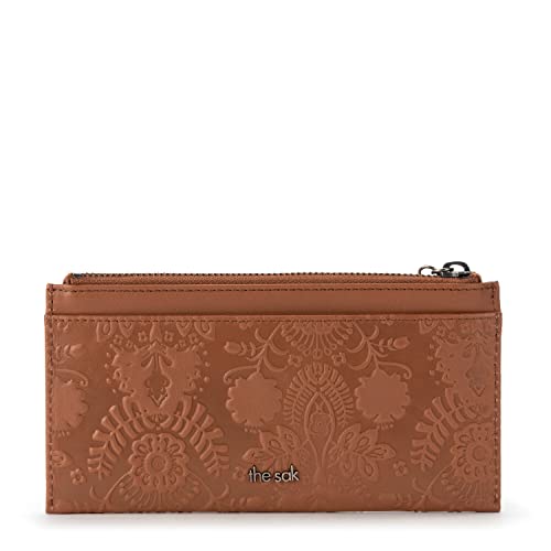 The Sak womens Neva Large Leather Card Wallet, Tobacco Floral Embossed, One Size US