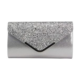 lkeswle leather sparkling evening clutch purse women designer handbag wedding party women evening handbag bridal clutch bag (color : silver)