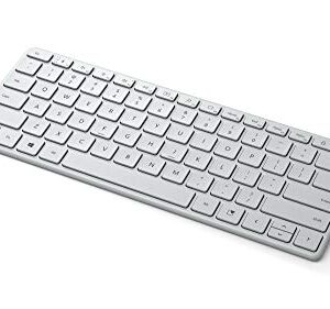 Microsoft Designer Compact Keyboard - Glacier. Standalone Wireless Bluetooth Keyboard. Compatible with Bluetooth Enabled PCs/Mac