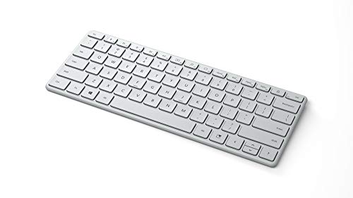 Microsoft Designer Compact Keyboard - Glacier. Standalone Wireless Bluetooth Keyboard. Compatible with Bluetooth Enabled PCs/Mac