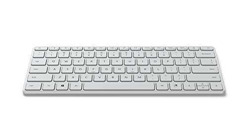 Microsoft Designer Compact Keyboard - Glacier. Standalone Wireless Bluetooth Keyboard. Compatible with Bluetooth Enabled PCs/Mac