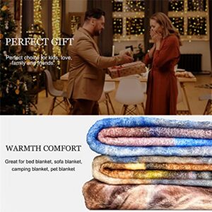 Wucidici Giraffe Couple Throw Blanket Lightweight Soft Cozy Galaxy Moon Blanket for Couch Sofa Bed 50"x 60"