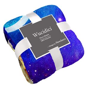 Wucidici Giraffe Couple Throw Blanket Lightweight Soft Cozy Galaxy Moon Blanket for Couch Sofa Bed 50"x 60"