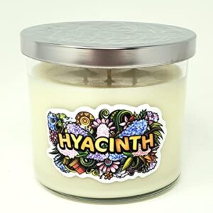 Hyacinth Candle ~ Great Spring Candle ~ Large 3 Wick Candle ~ All Natural Premium Soy and Coconut Wax Candle ~ Highly Scented (Large 3 Wick)