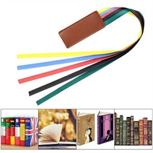 Multi-Color Ribbon Bookmarks, Vintage Artificial Leather Bookmarks Colorful Book Reading Sorters Creative Page Markers