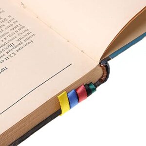 Multi-Color Ribbon Bookmarks, Vintage Artificial Leather Bookmarks Colorful Book Reading Sorters Creative Page Markers