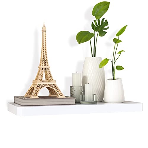 ATHENEE Home Soho Floating Shelf 24" - Wall Mount Display (9.8 x 23.6 x 1.5), White