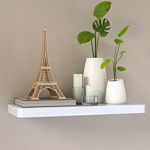 ATHENEE Home Soho Floating Shelf 24" - Wall Mount Display (9.8 x 23.6 x 1.5), White