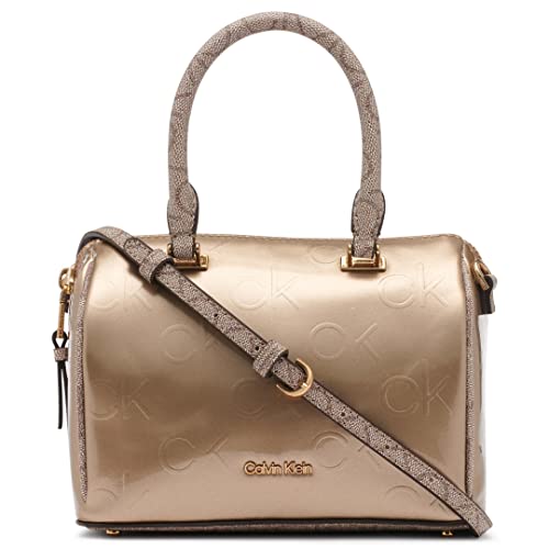 Calvin Klein Ashley Mini Bag Crossbody, Flax Pearlized Patent